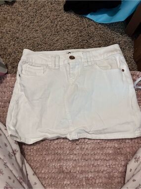 White denim mini skirt